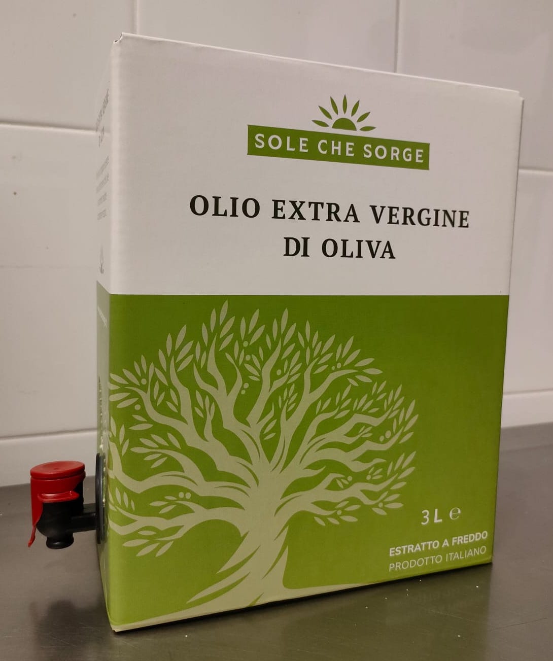 600 MG. HIGH POLYPHENOLS! HEALTHIEST EXTRA VIRGIN OLIVE OIL. (3 Liter) ORGANIC. Sole che Sorge
